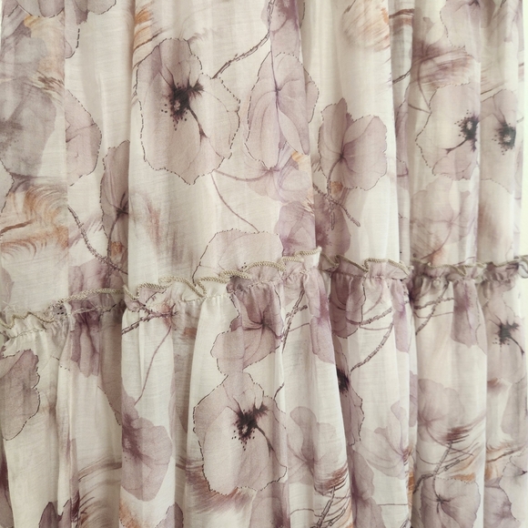 MikaRose Floral Maxi Dress Cream and Purple - Picture 16 of 17